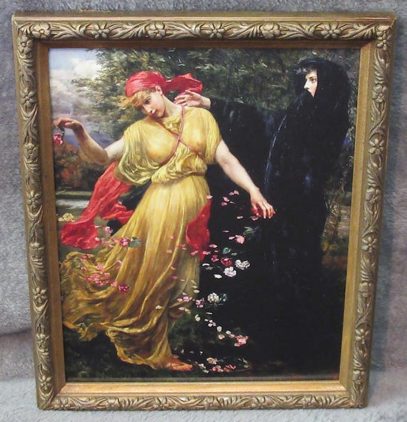 Vintage Frame with Glicee Art, Summer Fades Away in Nice Frame