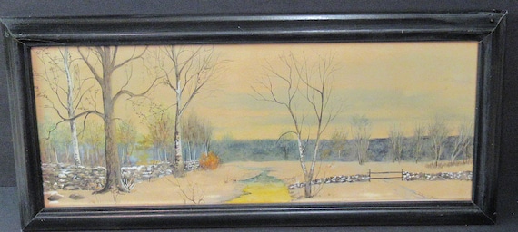 Original Early 1900s Painting, Appears American East, Vintage Wood Frame