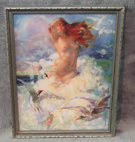 Antone Calbert Art Print "Aurora"  from Circa 1900s Painting in Deco Frame