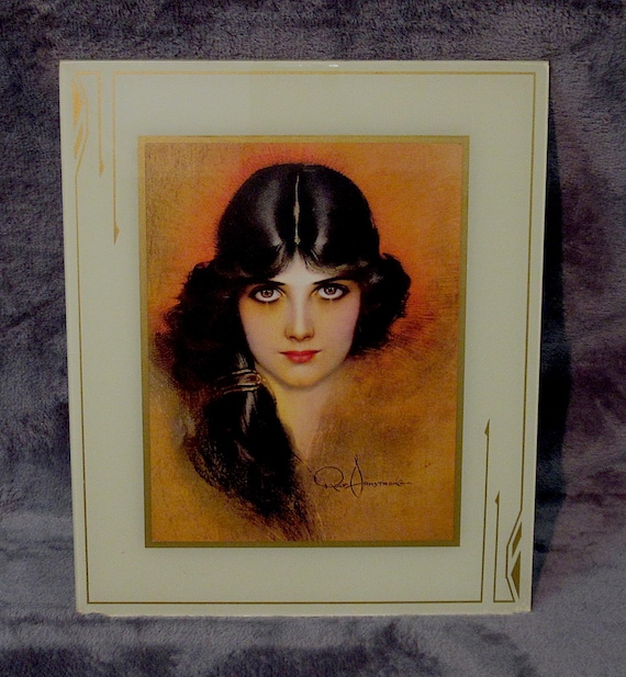 Original Deco Portrait Frame with Rolf Armstrong Art Print