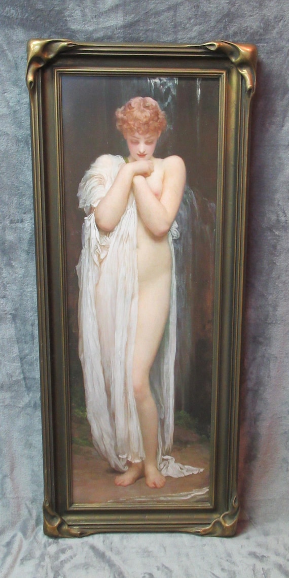 Exceptional Quality Antique Batwing Frame with Fredrcik Leighton Giclee Art
