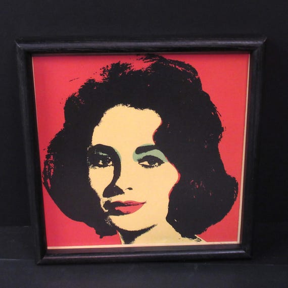 Elizabeth Taylor Art Print by Andy Warhol  Vintage Frame