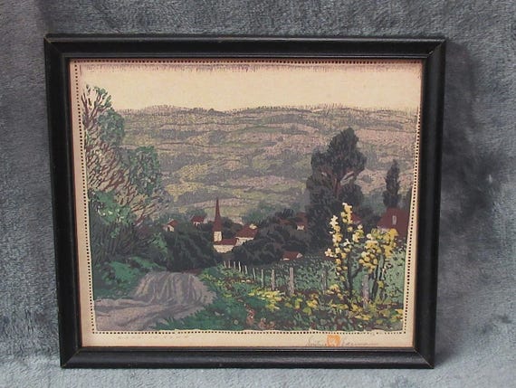 Smaller Art Print / Road to Town , signed Gustave Baumann