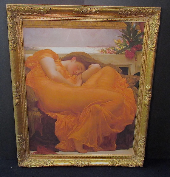 Fredrick Leighton "Flaming June" Magnificent !! / Antique Frame 35 TALL !!
