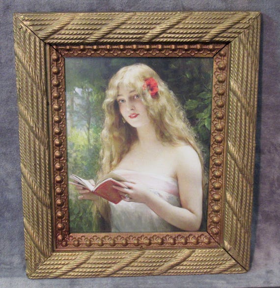 Very Nice Quality Antique Frame / Leon Francois Comerre, Beautiful Reader, Excellent Condition