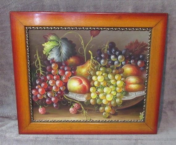 Original Oil Still Life on Canvas in Antique Frame