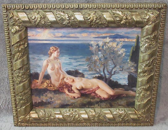 The Rainbow by Impressionist artist Wilfrid Gabriel de Glehn.  Antique Frame in original condition. Great Classic