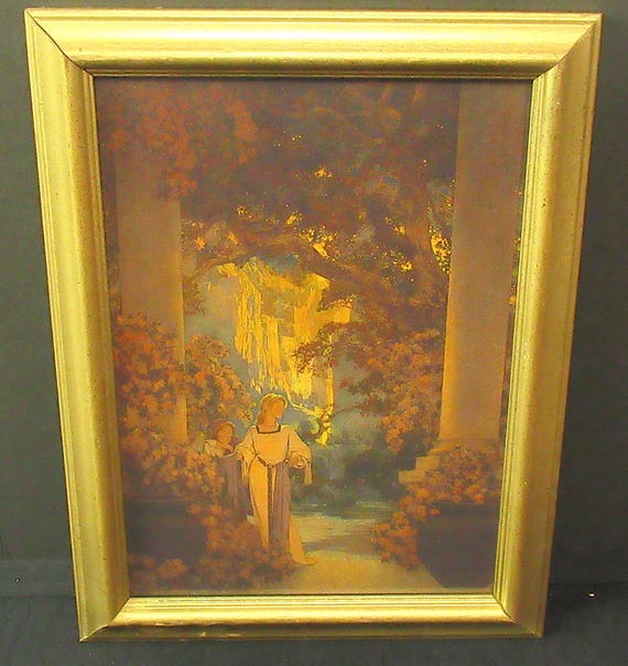 Maxfield Parrish "Land of Make Believe" in Vintage Frame 11 ,x 15