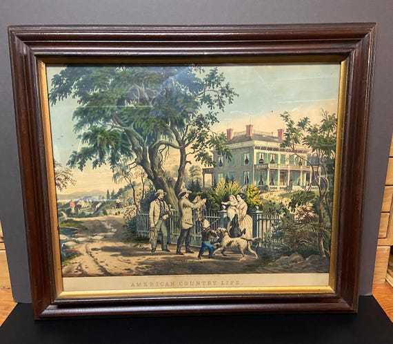 Original 1856 Printing, Nathaniel Ives "American Country Life" Excellent Color and Detail, Not a reprint.. Largest folio size.