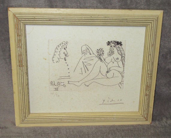 Picasso Signed Art Print in the Original Frame /
