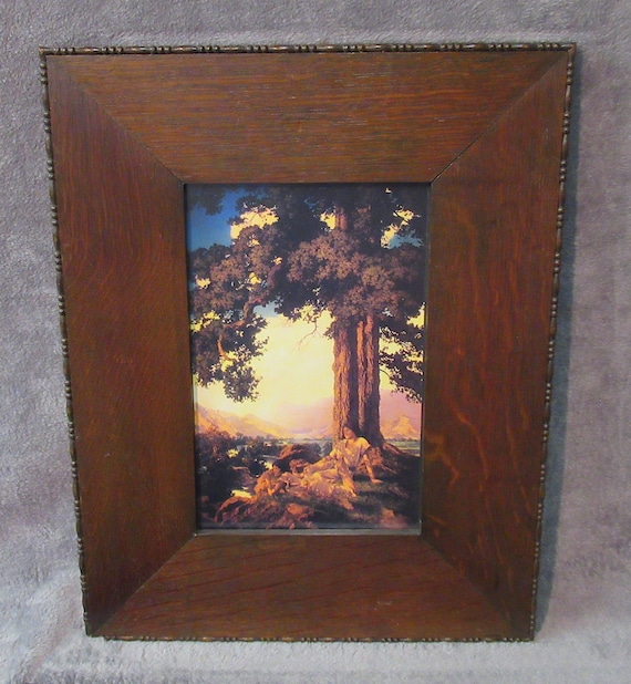 Maxfield Parrish "Hilltop" Art.  Lithograph Print in Antique/Vintage Frame / Outstanding