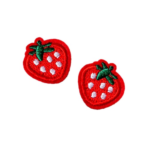 Mini Strawberry Patches 2x Teeny Tiny Kawaii Summer Fruit Etsy