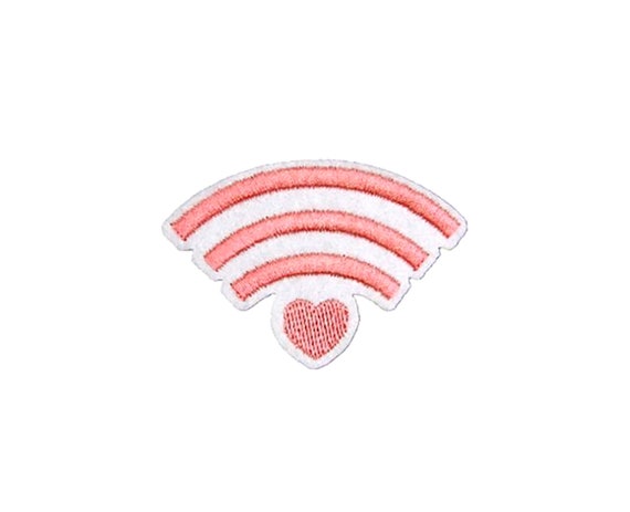 Misbruik wervelkolom Telegraaf Liefde Wifi Patch Roze hart internet signaal sterkte symbool | Etsy België