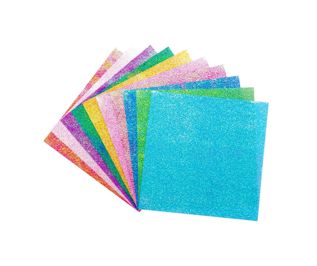 Iridescent Textured Origami Paper / 20x Sheets Kawaii Rainbow Shimmer ...