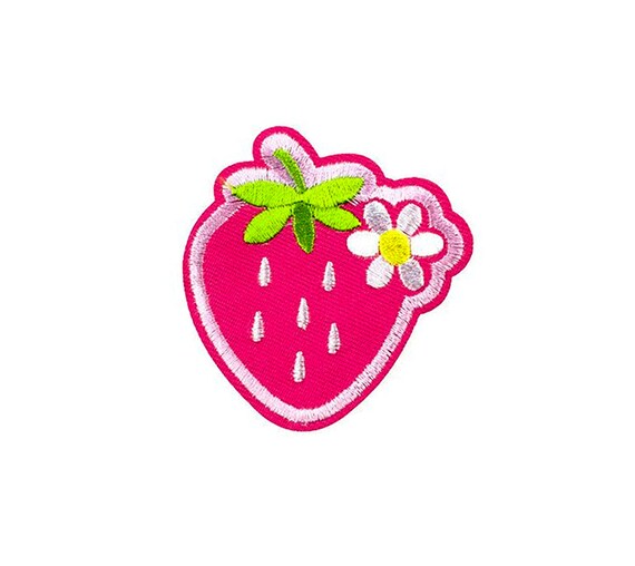 Pink Strawberry Patch Small Kawaii Pastel Berry Ironon Etsy