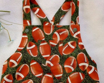 Baby boys football  first birthdaycross back romper,boys sports sunsuit,boys play clothes,boys  overalls,12 months
