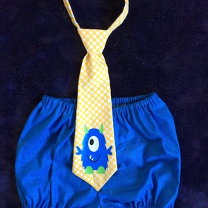 Boys 2pc 1st birthday Monster outfit,cake smash bloomers ,tie hat set,12months.Ready to ship