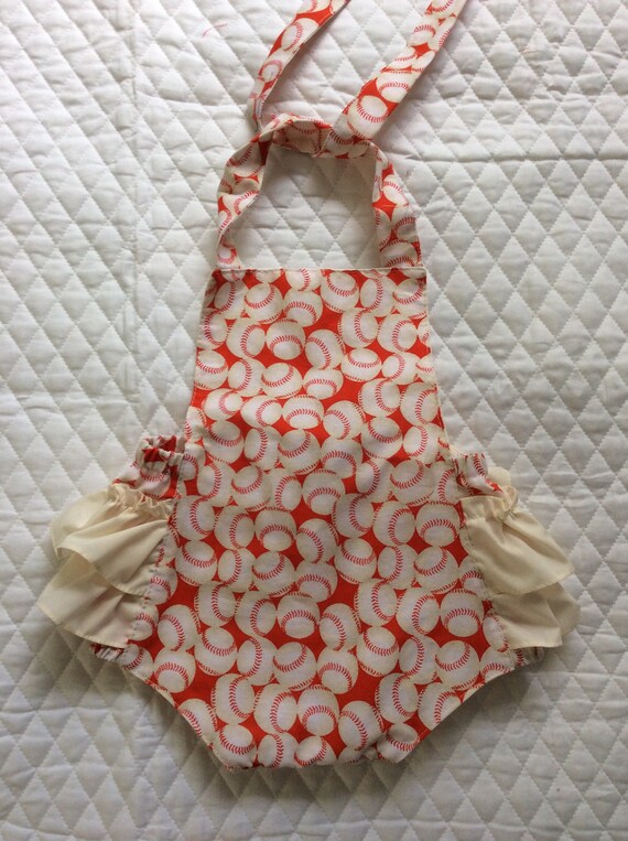 baby girl baseball romper