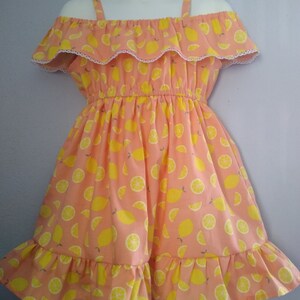 Girls peachy lemon dress,toddler  dresses 2 T