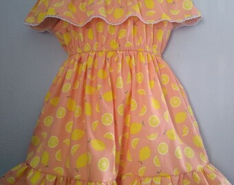 Girls peachy lemon dress,toddler  dresses 2 T