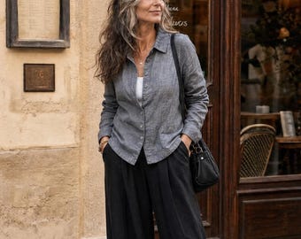 Handcrafted Linen Jacket:  4 Natural Colors  'MONET' by Breathe Clothing