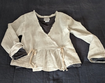 Linen Jacket / 'Rajasthan' Wrap Jacket - USA Handmade for Each Customer - Breathe Clothing
