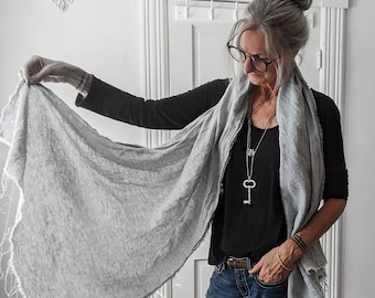 Cotton TShirt  / 'Lisbon' Tee Shirt Long Sleeve Cotton Rolled-edge Top / Breathe Clothing