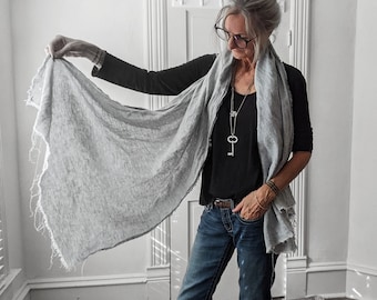 Cotton TShirt  / 'Lisbon' Tee Shirt Long Sleeve Cotton Rolled-edge Top / Breathe Clothing
