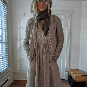 Linen Jacket / Natural &quot;MONET&quot; Jacket / Sale - Limited Quantity / Handcrafted - Breathe Clothing USA