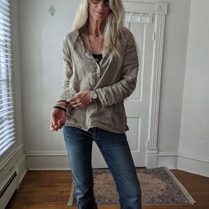 Linen Tunic / "WINSLOW" Shirt / 100% Linen in 4 earth tone colors  / SALE / Handmade - Breathe Clothing USA