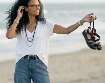 Womens Cotton Short Sleeve Tshirt 'Lisbon' Raw Edge Tee / Breathe Clothing