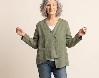 New - 100% Linen 'Taos' Jacket - Casual Jackets / Sale / Breathe Clothing