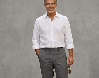 New - Mens Shirt / 'Atticus' Linen Button Down Shirt / by Breathe Clothing