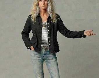 Linen "Monet" Jacket – Retro Inspired, Handcrafted, Earth Tone Colors