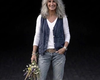 Linen Vest / 'ELM' Waistcoat / 5 Earth Tone Colors - Breathe Clothing