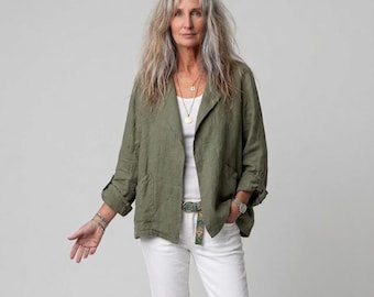 New - 100% Linen 'Millie' Jacket - Casual Jackets / Breathe Clothing