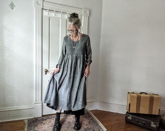 Handmade Dresses: 'Clementine' Smocked Bodice, Earth Toned Linen