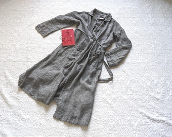 Mens Linen Robe: Handmade Long Robe by Breathe Clothing