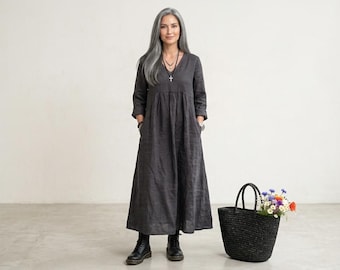 New - Linen Dress:  "Sami" Dress / 5 Earth Tone Colors / Breathe Clothing