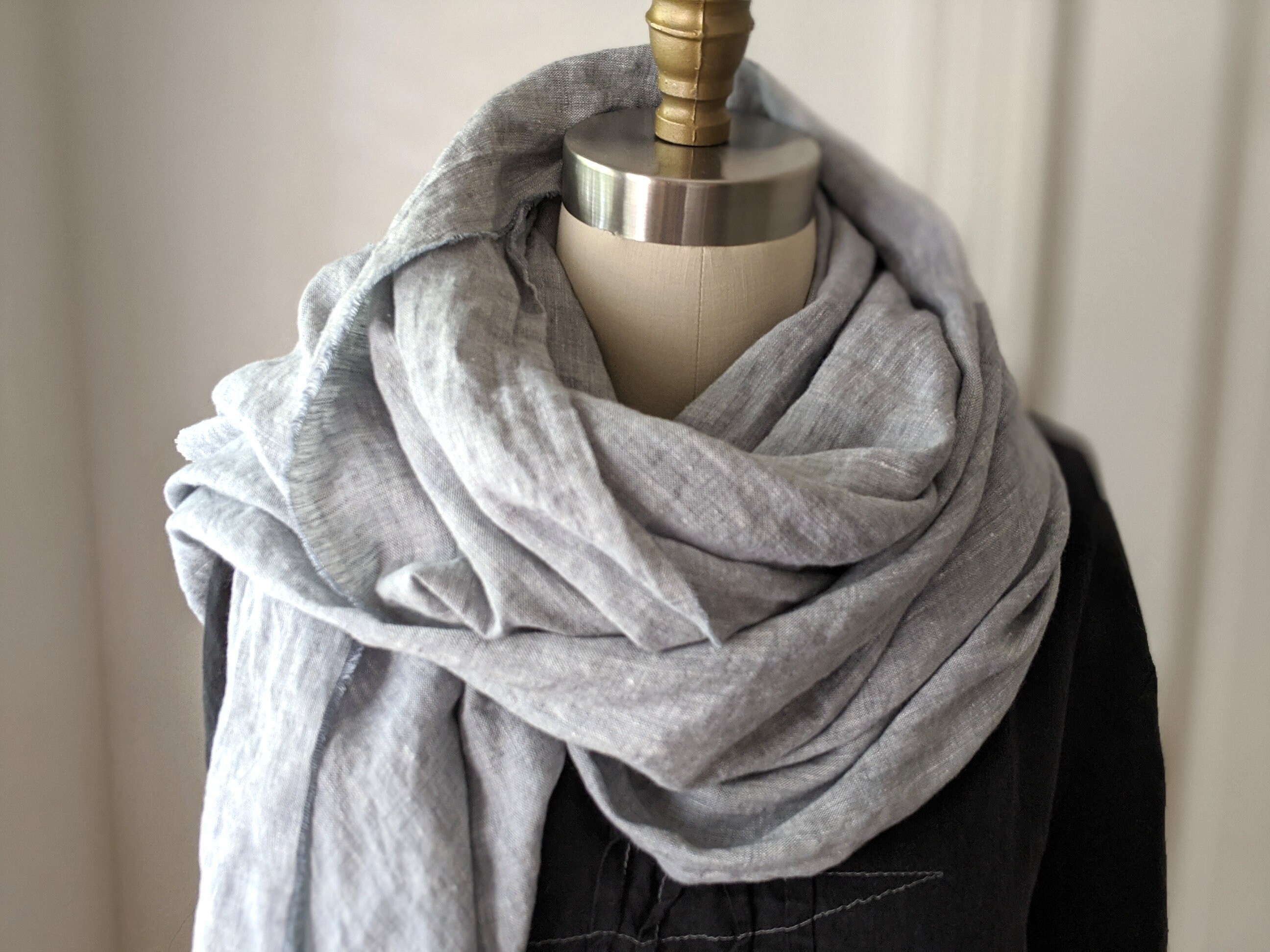 Natural linen scarf new arrivals