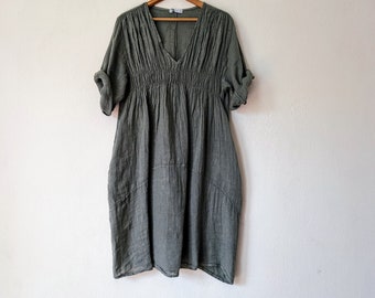 NEW - 100% Linen "Vegan" Tunic Dress / 5 Earth Tone Colors / Breathe Clothing USA