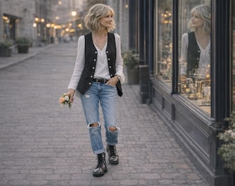 Linen Vest / 'ELM' Waistcoat / 5 Earth Tone Colors - Breathe Clothing