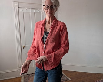 Sale - Cotton Gauze Button Blouse: 4 Season Shirt / Breathe Clothing USA