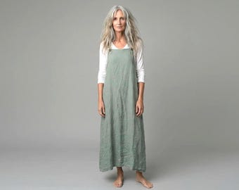 New - Linen "Iberia" Apron Dress / by Breathe Clothing