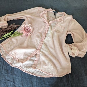 Antique Blush Cotton Batiste "Whisper Too" Shirt / Clearance Only 1 Available / Breathe Clothing USA