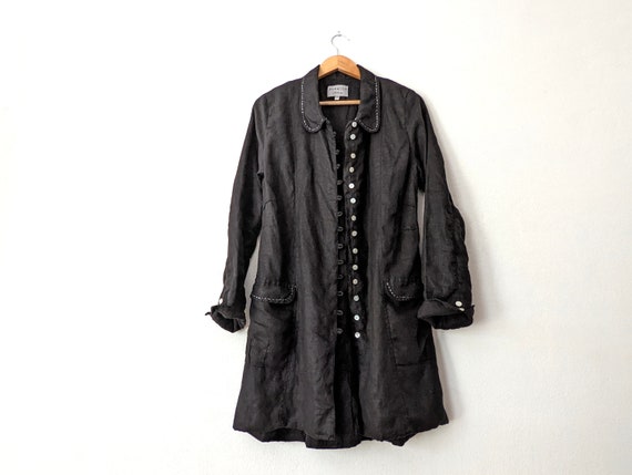 Long Linen Coat Black or Natural Linen Jacket monet Jacket Only 3 Left Handcrafted Breathe Clothing Etsy Canada