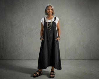 New - Linen "Iberia" Apron Dress / by Breathe Clothing