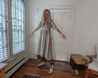 Womens Linen Dress / "Tuscan" Wrap Dress  / Handcrafted - Breathe Clothing USA