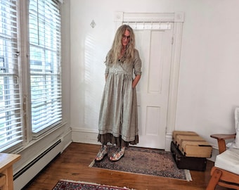 Handcrafted Linen Dress - Custom "Tuscan" Wrap Dress - Breathe Clothing USA