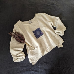 Japanese Boro Sashiko Embellished Shirt/ 100% Linen Shirt / Wearable Art /  Made by Hand - Breathe Clothing